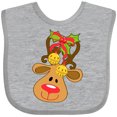 thumbnail image 3 of Inktastic Cute Christmas Reindeer with Bells Boys or Girls Baby Bib, 3 of 4