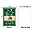 thumbnail image 4 of 2 Pack No Delivery Trucks Beyond This Point Signs 10" x 14" No Trucks Warning Road Signs Metal Reflective Rust Free Aluminum UV Protected Waterproof Easy Mounting Outdoor Use, 4 of 4