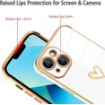 thumbnail image 2 of Compatible iPhone 13 Case Heart Design Plating White Cover Shockproof Protection Anti-Scratch Soft TPU Wireless Charging Slim Case for iPhone 13 - White, 2 of 10