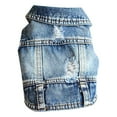 thumbnail image 4 of Dog Jean Jacket, Puppy Blue Denim Lapel Vest Coat , Girl Boy Dog T-Shirt Clothes, Cool and Funny Apparel Outfits, Machine Washable Dog Outfits for Small Medium Dogs Cats, 4 of 9