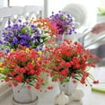 thumbnail image 5 of Coolmade 14" Artificial Flowers 25 Bundles Outdoor Fake Flowers for Decoration UV Resistant Faux Plastic Plants Garden Porch Window Box Décor (Red), 5 of 6