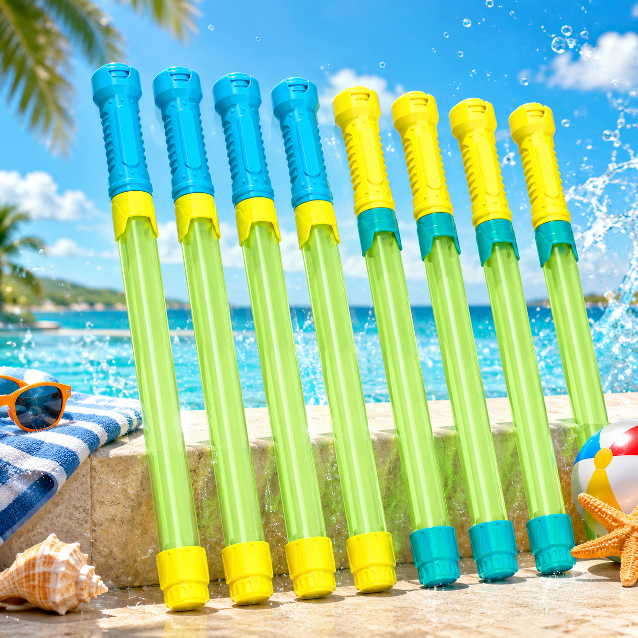 Lucky Doug 8 PCS Water Blaster Set – Summer Pool, Beach & Backyard Water Toys , Outdoor Game for All Ages