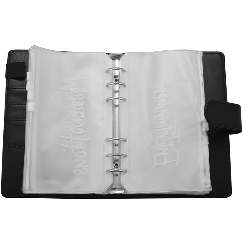 A6 PU Leather Notebook Personal Planning Binder with 12 Binder