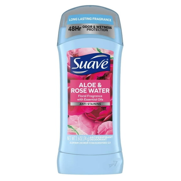Suave Deodorant 2.6oz 48Hr Aloe & Rose Water Invisible Solid