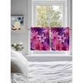 thumbnail image 3 of Watercolor Flowers 2 Panel Kitchen Curtains for Small Windows, Spring Floral Vintage Pink Purple Bathroom Tier Curtain, Short Window Treatment for Bedroom/Living Room 55"x24", 3 of 6