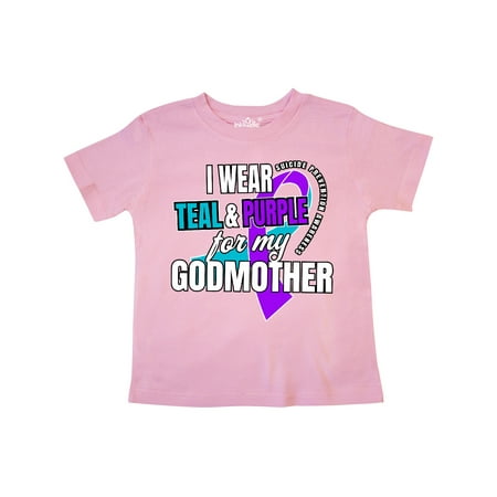 

Inktastic Suicide Prevention I Wear Teal and Purple for My Godmother Gift Toddler Boy or Toddler Girl T-Shirt