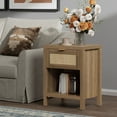 thumbnail image 5 of SICOTAS 3-Piece Rattan Dresser & Nightstand Set - Oak 7-Drawer Dresser (56.88") & 2 Nightstands, Boho Bedroom Furniture Set with Storage, 5 of 12