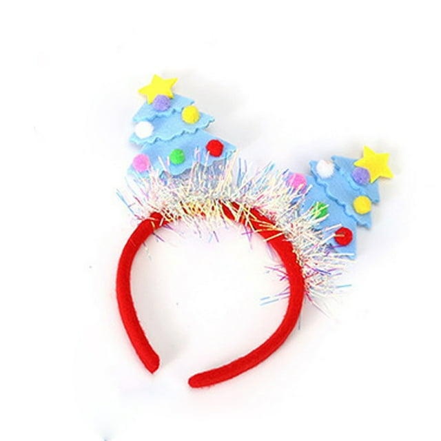 Christmas Tree Shaped Cloth Headbands Buckles Headwears Adult And Children's Party Decorations