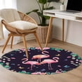 thumbnail image 5 of Area Rug 36in, Summer Flaming Birds Floor Carpet Living Room Rug, Watercolor Tropical Plants Non-Slip Welcome Mat Indoor Rugs for Bedroom Dining Room, 5 of 9