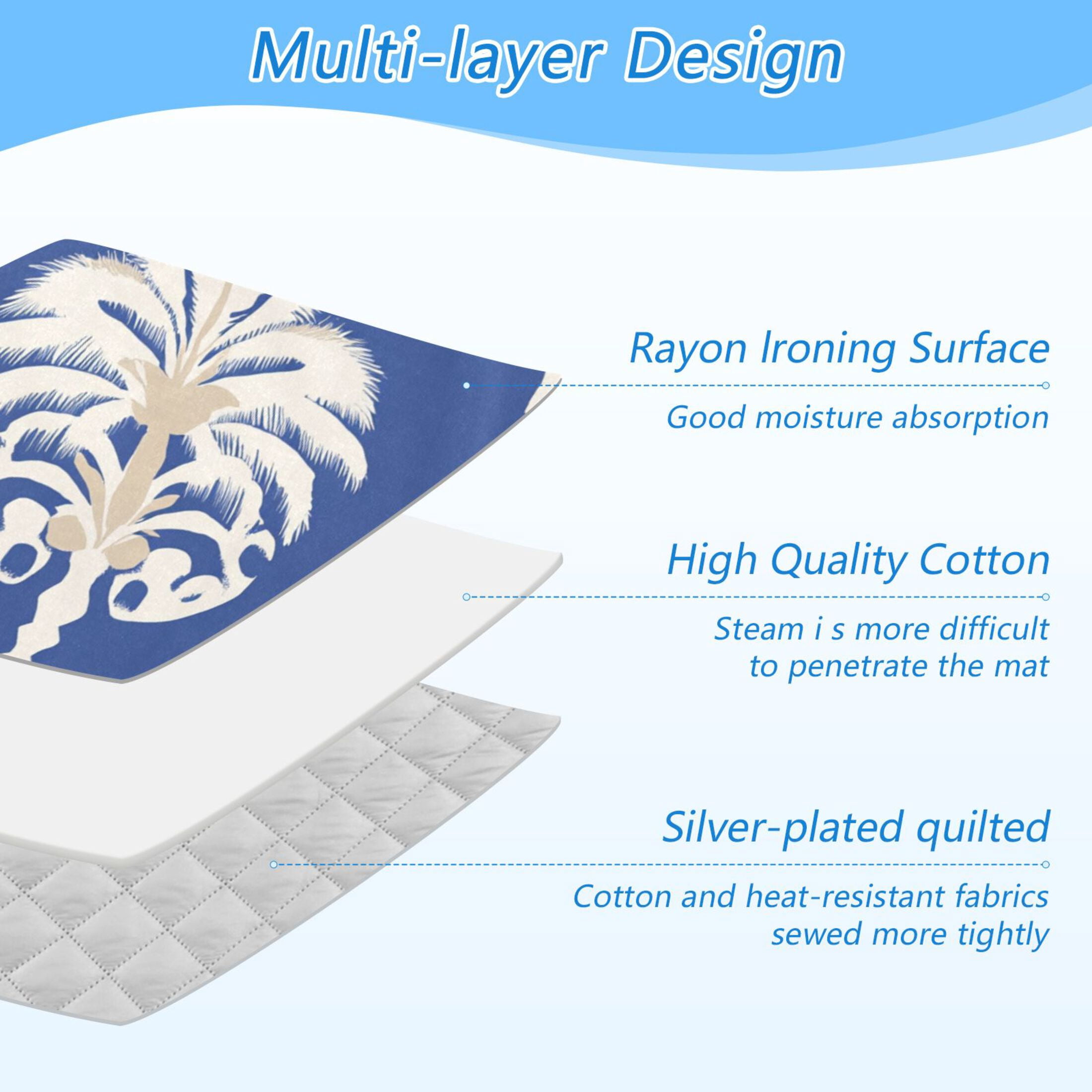Tropical White Palm Trees Ironing Mat Blanket Portable Travel Ironing Pad Heat Resistant Pad 47.2" x 27.6”