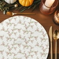 thumbnail image 3 of Pastoral Pink Flower Round Braided Placemats Set of 4, Fall Leaf White Background Floral Country Heat Insulation Place Mats Washable Non-Slip Table Mats for Kitchen Dining Party, 15 Inches, 3 of 8