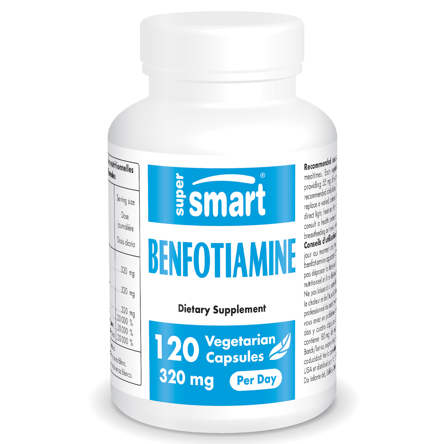 Supersmart Benfotiamine 320 mg per Day (Thiamine) Vitamin B1