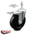 thumbnail image 2 of 5 Inch SS Soft Rubber 10mm Threaded Stem Caster with Total Lock Brake SCC, 2 of 2