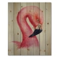 thumbnail image 3 of Designart 'Abstract Portrait of Pink Flamingo IV' Farmhouse Print on Natural Pine Wood, 3 of 5