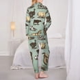 thumbnail image 5 of Kll Vintage Farm Animals Print Women'S Long Sleeve Pajamas With Pants Sleepwear Loungewear 2 Set-Small, 5 of 9