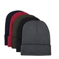 thumbnail image 3 of 10 Pack of Bulk Wholesale Adult One Size Mens Womens and Teens Stretch Knit Beanie Skull Hats for Fall, Winter, Snow, Wind, Rain, Homeless and Charity Donation in Black, Gray, Navy Blue, Red & Green, 3 of 5