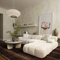thumbnail image 2 of Calliope Cream Vegan Shearling Modular Armless Chair, 2 of 4