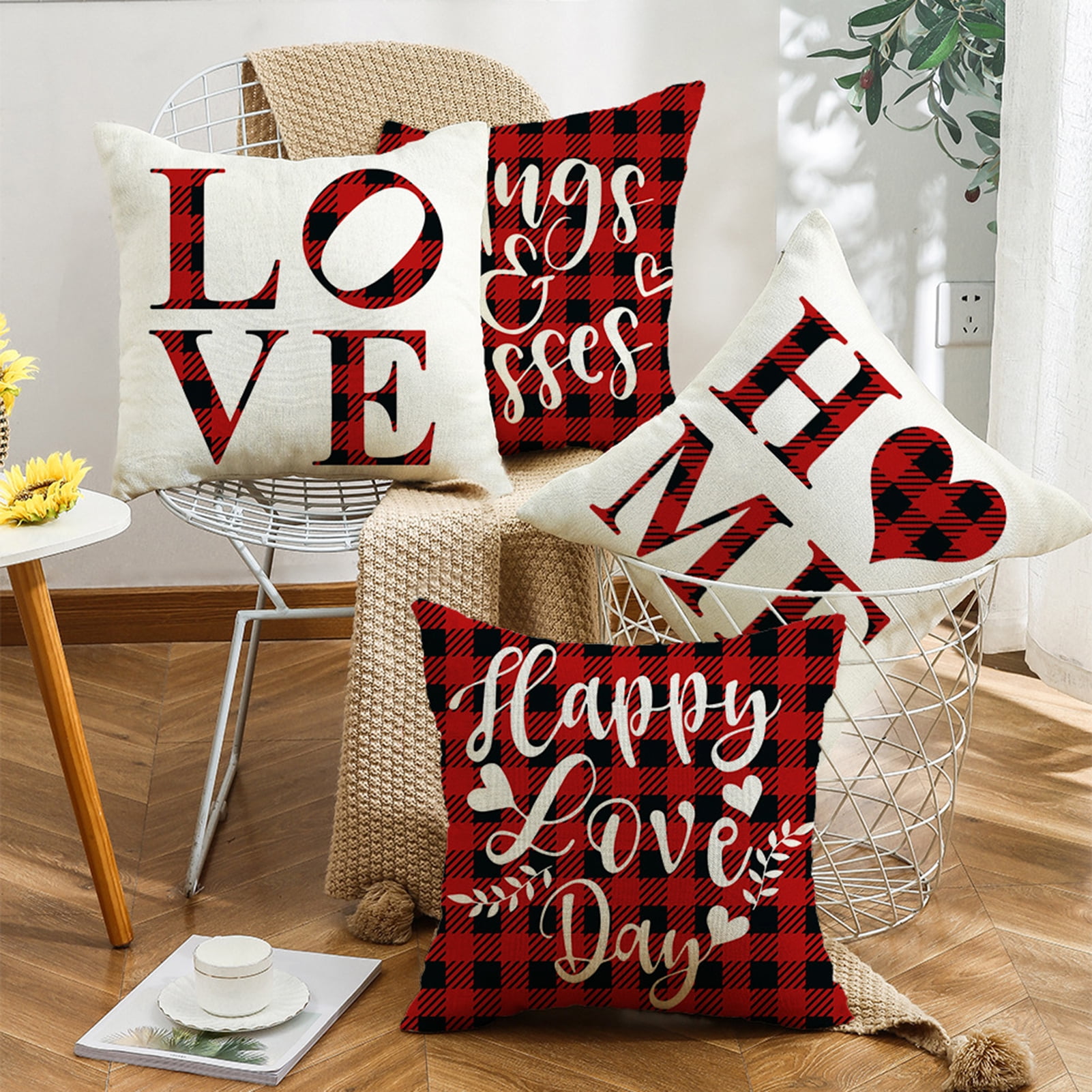 Colorlife Be My Valentine Love Stripes Throw Pillow Covers - Temu