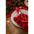 thumbnail image 2 of CC Home Furnishings Set of 6 Berry Red Plaid Square Napkins 20", 2 of 8
