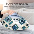 thumbnail image 4 of Yayeee Pillowcase Standard Size Set of 2 Satin Wrinkle Resistant Envelope Pillow Case, Green Geometric Pattern, 4 of 8