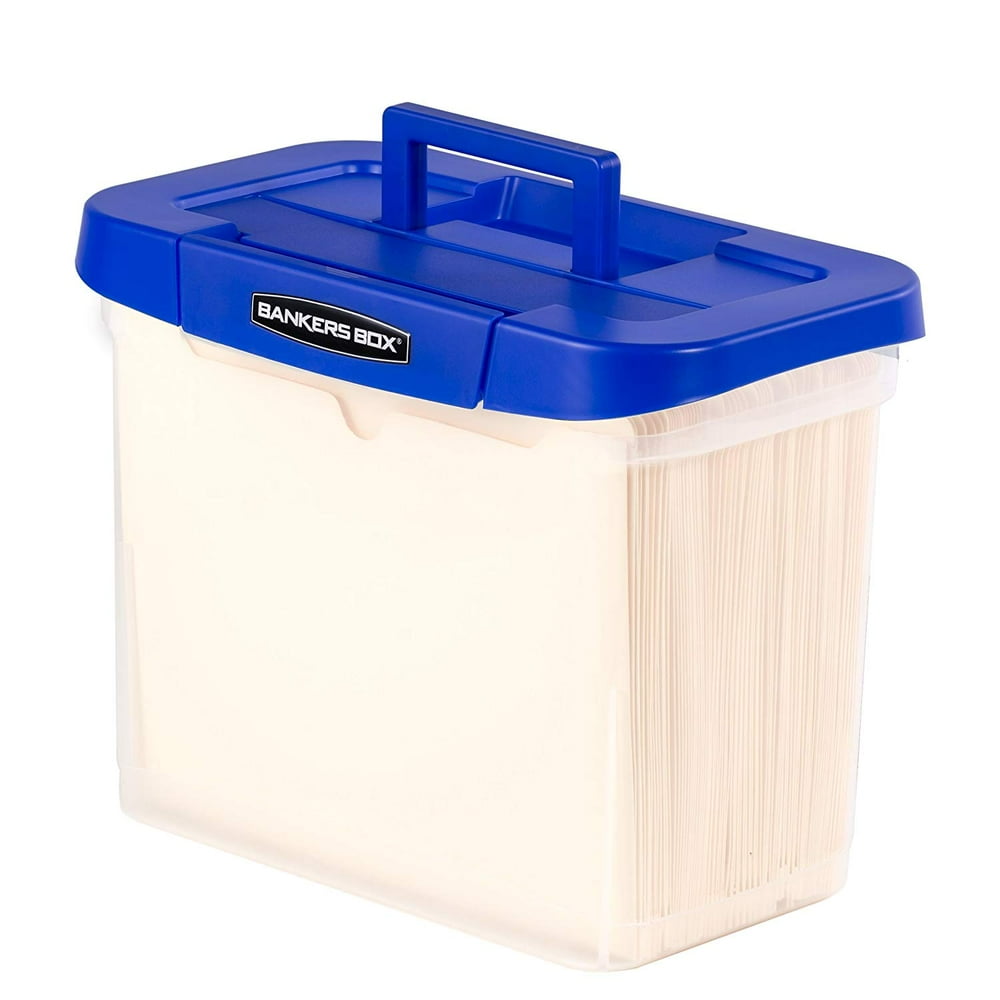 Heavy Duty Portable Plastic File Box with Hanging Rails, Letter, 1 Pack