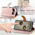 thumbnail image 6 of Wallet Case for Google Pixel 7 Women Men, Durable PU Leather Magnetic Flip Lanyard Strap Wristlet Zipper Card Holder Kickstand Wallet Phone Case Cover Full Body Protection, Pink, 6 of 10