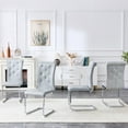 thumbnail image 3 of NEW Set Of 4,Retro Alligator Skin Upholstered Dining Chairs,With Crystal Buckle Design And Faux Leather Design,A Touch Of Elegance And Mystery To The Dining Area,Electroplated Metal Bow Leg, 3 of 10