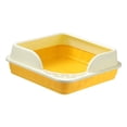 thumbnail image 4 of TISHITA Heightening Semi Closed Cat Litter Box Deep Toilet Anti ing Nonstick Kitty Yellow, 4 of 8
