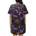 thumbnail image 6 of Fotbe Ornate Purple Floral Vase Print Pajama Set for Women 2 Piece Loungewear Short Sleeve Tops and Shorts Set Soft Sleepwear-Medium, 6 of 7