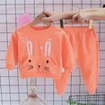 thumbnail image 7 of Duqingm Toddler Girls Outfit Sets- Cute Casual Cotton Long Sleeve Tees and Pants Kids Fall Winter Clothes (Orange,3-4 Years), 7 of 7