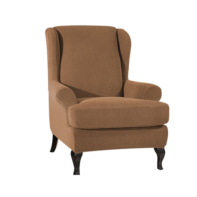 CAROOTU Jacquard Sofa Covers Wing Chair Elastic Fabric Stretch Couch Slipcover Polyester