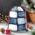 thumbnail image 6 of Super Soft Fabric Gift Bag Contraction Free Bag Mouth Pull Rope Design Red Ribbon Mouth For The Festival Doderblue Checked Hand-Drawn Sketch_3 Small, 6 of 8