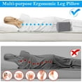 thumbnail image 4 of Memory Foam Knee Pillow, Pillow for Side Sleepers, Leg Pillows Sleeping Blood Circulation, Elevation Spine Aligning, Sciatica, Back, Hip, Knee, Ankle Pain, Grey, 4 of 4
