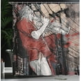 thumbnail image 4 of Ambesonne Music Shower Curtain, Grunge Jazz Musician, 69"Wx84"L, Red Black White, 4 of 5