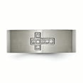thumbnail image 4 of Titanium Brushed 0.07ct. tw. Diamond Cross Flat Band Ring 9.5 Size, 4 of 7