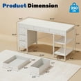 thumbnail image 4 of CONCETTA 55 inch Computer Desk with 6 Drawers & 2 Open Shelves, Modern Home Office Desk with Storage, Writing Study Desk for Bedroom, Workspace，White, 4 of 9