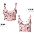 thumbnail image 5 of Haiem Tropical Plants Pattern Womens Sports Bra - U Neck Padded Low Impact Yoga Bra Workout Crop Top Gym Moisture-Wicking Workout Vest -, 5 of 9