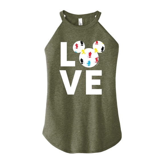 Mickey & Friends - Mickey Love Fill - Juniors High Neck Tank Top