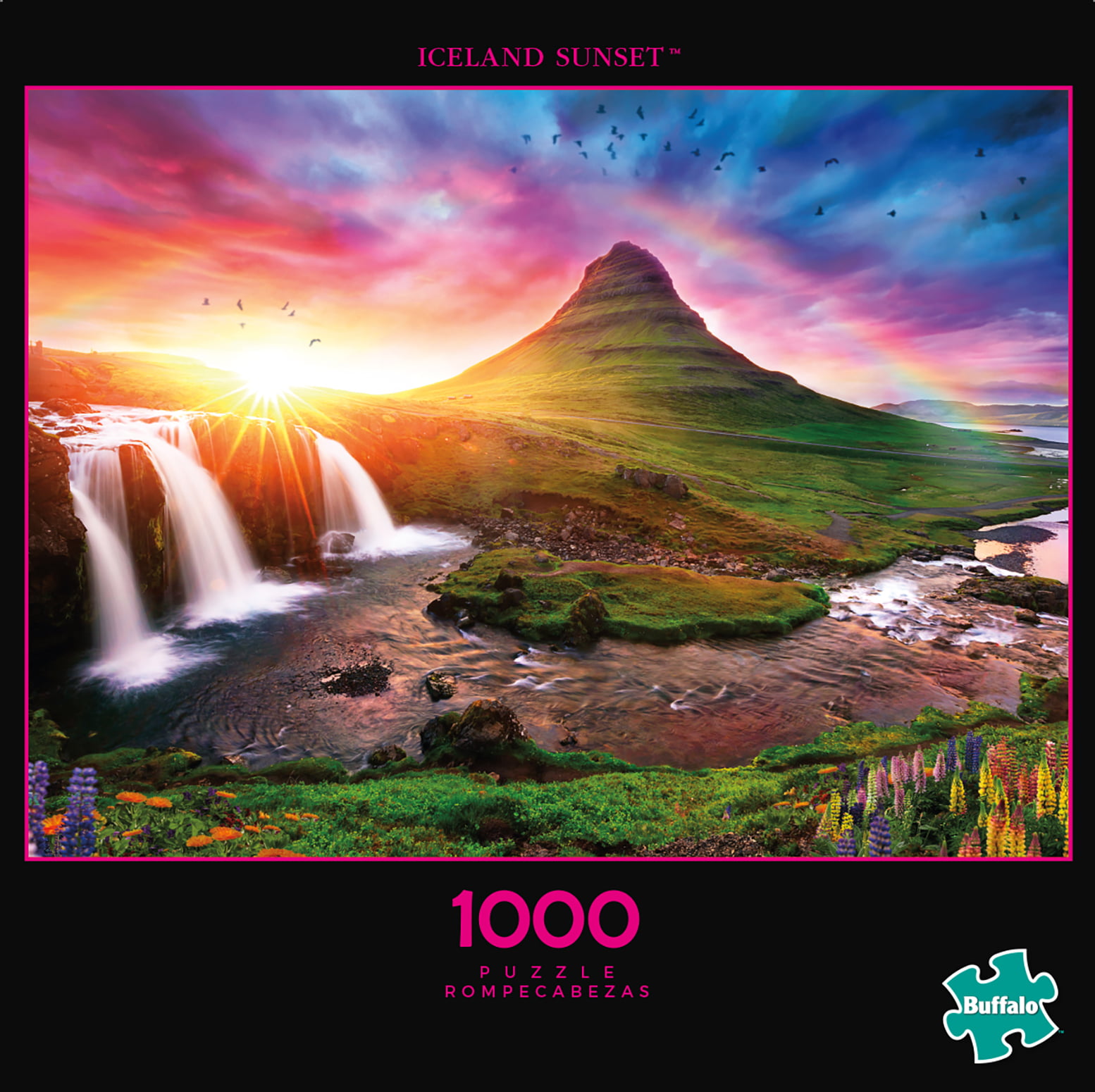 Jigsaw Puzzles for Adults 500 PieceWaterfall Sunset Jigsaw Puzzles for Adults 