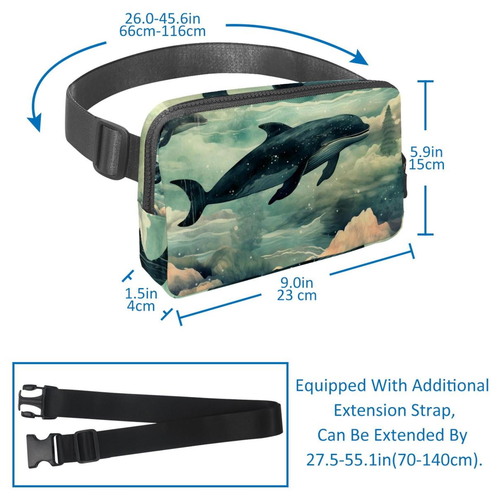 Whales Lightweight and Adjustable Running Belt Waist Pack Waist Bags for Unisex with Extension Strap