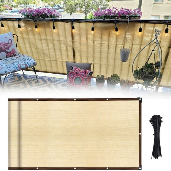 Balcony Privacy Screen Apartment Above Porch Patio Fence Windscreen Cover Netting Heavy Duty Block Outdoor Privacy Fencing Cover for Patio Porch Backyard Screens