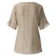 thumbnail image 2 of Puntoco Mujeres Casual Lotu Manga V-Cuello Sólido Irregular Blusa tops Camiseta Puntoco Puntoco-1395, 2 of 6