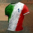 thumbnail image 4 of SXcggal Male Print Italy Theme Number Casual Crewneck Graphic Plus Size Shirt Printed Solid Color Short Sleeve Top Breathable Casual Soft Men's Clothes, 4 of 6
