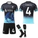 thumbnail image 1 of 2025-2026 Liverpool Special Anniversary Edition Blue Football Shirt with Socks No.4 Virgil, 1 of 2