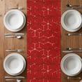thumbnail image 6 of Ombre Red Geometric Table Runner - 70 Inch Long, Kitchen Dining Table Runner Dresser Scarves, Modern Abstract Art Farmhouse Decor for Coffee Tables Wedding Party Banquet, 6 of 8