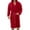 Red 2XL, variant on Solid Color Belt Flannel Bath Robe Hooded Pockets Warm Men Nightgown Home Clothes