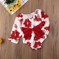 thumbnail image 3 of ITFABS Barboteuse une Pièce à Fleurs Imprimées pour Fille, Manches Longues Body Triangle, 3 of 7