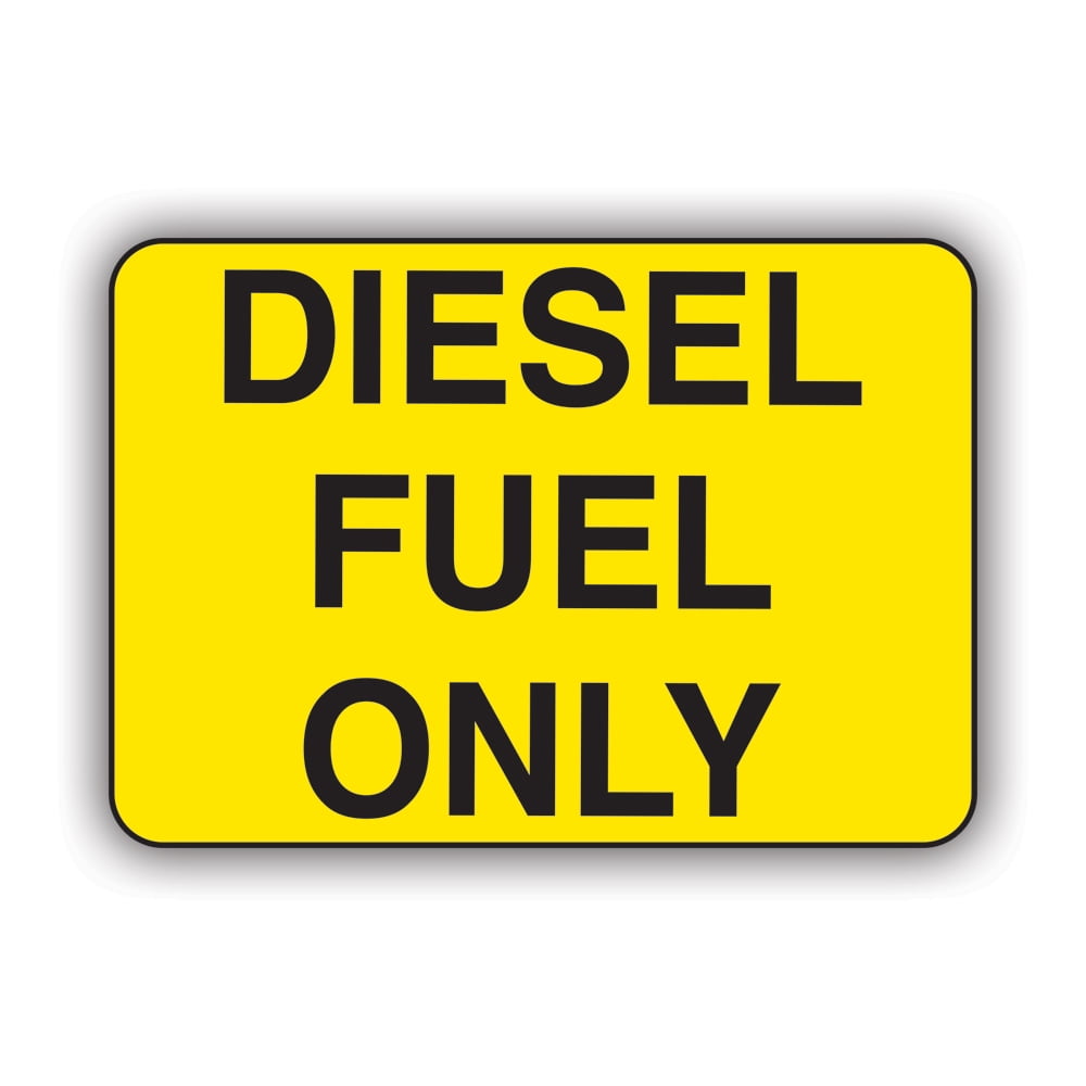 Yellow Diesel Fuel Only Sticker Decal Self Adhesive Vinyl