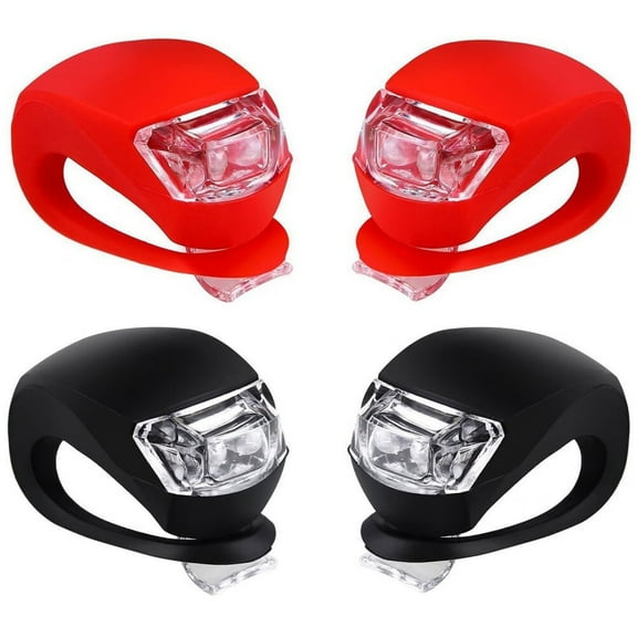 Bicycle Light Front and Rear Silicone LED Bike Light Set - Bike Headlight and Taillight,Waterproof & Safety Road,Mountain Bike Lights,Batteries Included