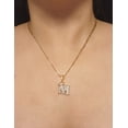 thumbnail image 3 of Cadena y dije de brillos con corona de oro laminado letra M, 3 of 8